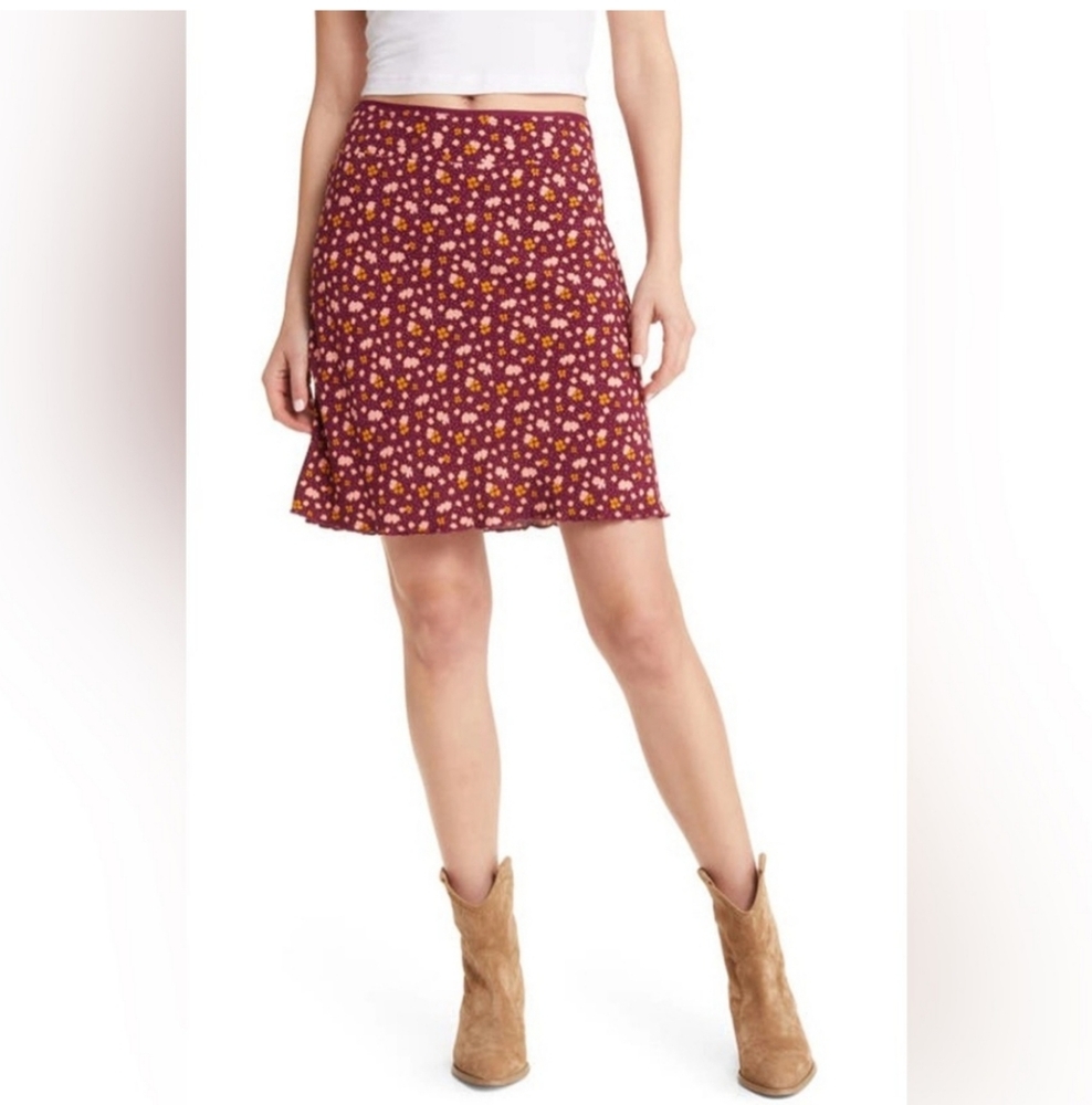 FREE PEOPLE IRL Floral Mini Slip Skirt Sz 4 NWT